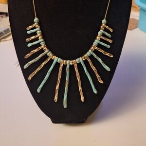 Gold and Turquoise Statement Necklace